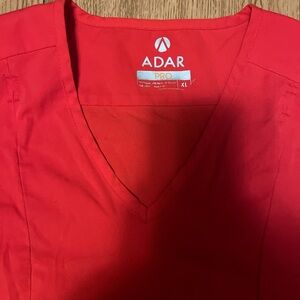 Adar Pro Women's Red V-Neck Scrub Top